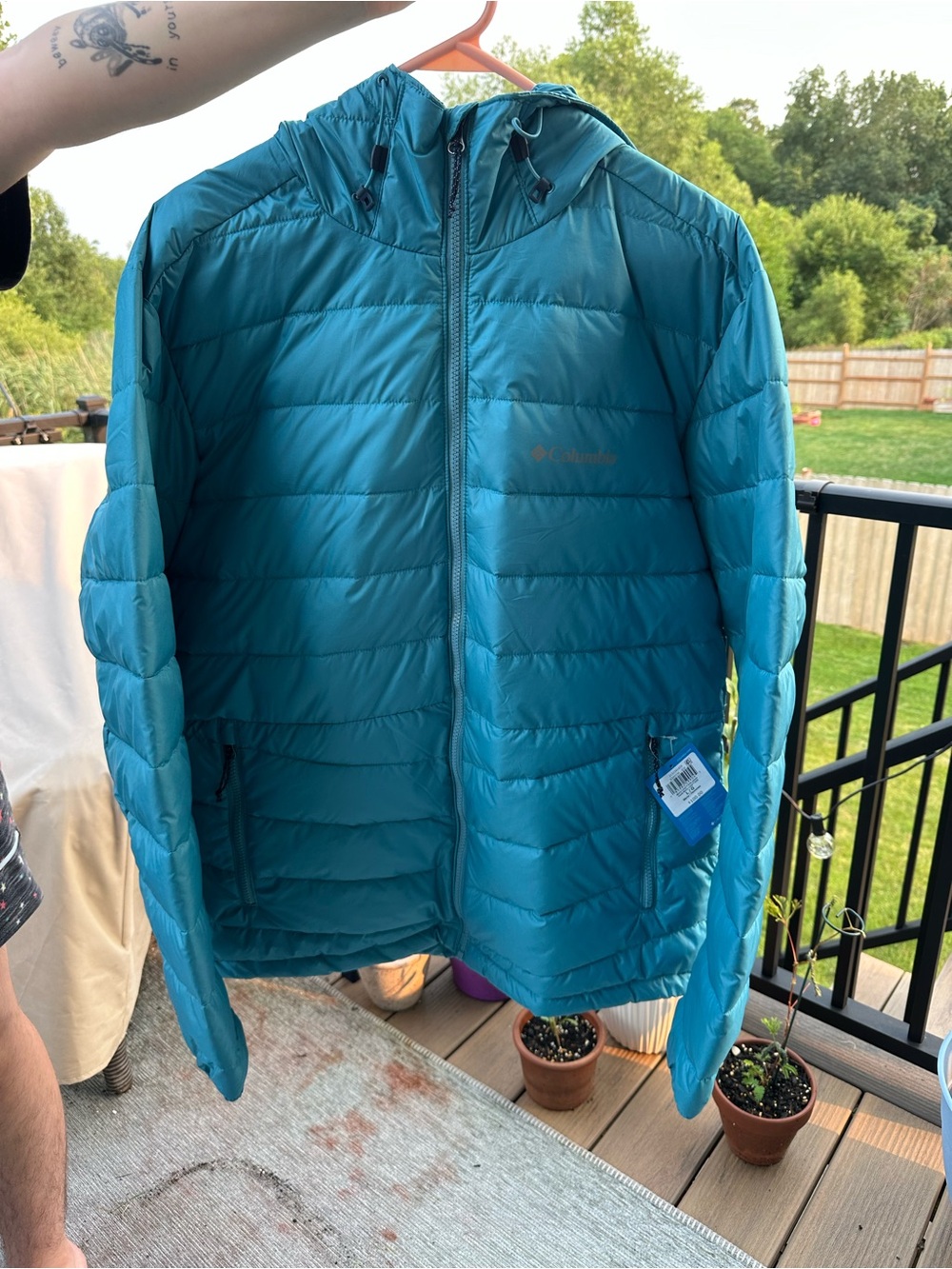 Columbia Teal Hooded Lightweight Puffer Jacket for men. New with tags!
